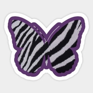 Black and White Zebra Butterfly Sticker